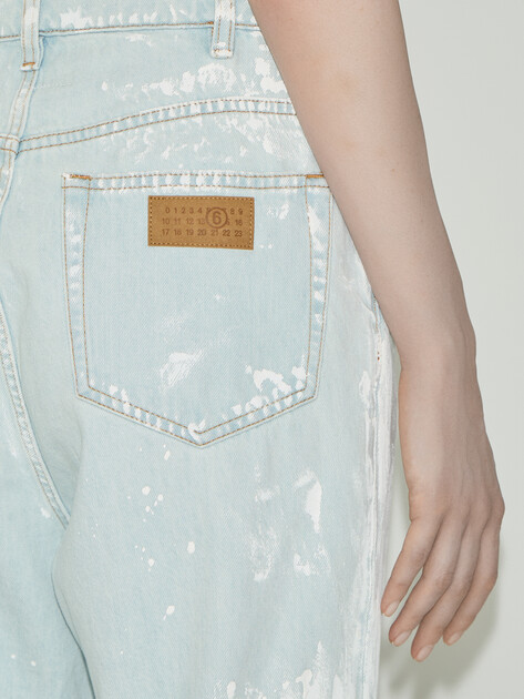 Женские прямые джинсы  MM6 MAISON MARGIELA, Артикул S62LB0219, голубой | 4997706. Ракурс 4
