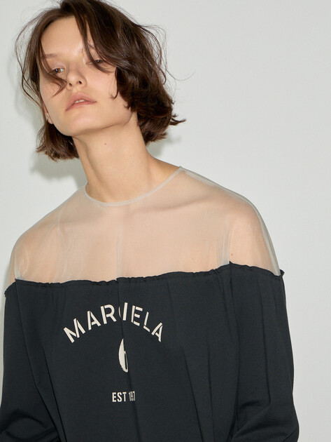 Женский лонгслив MM6 MAISON MARGIELA T-SHIRT, Артикул S62GD0213, черный | 4998740. Ракурс 4