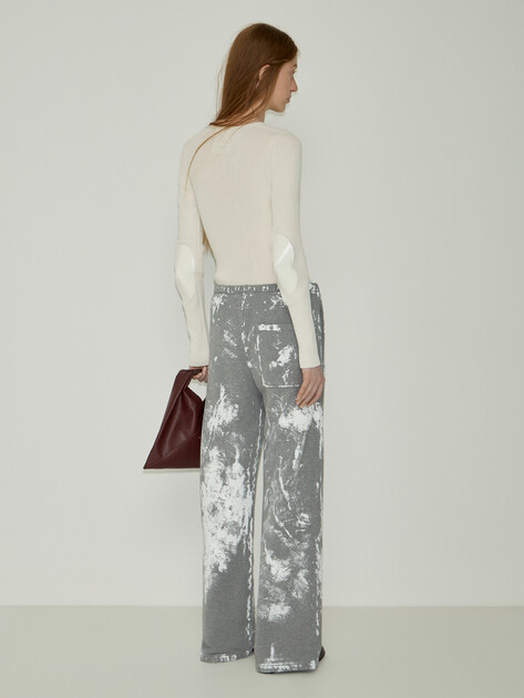 Женские прямые брюки  MM6 MAISON MARGIELA, Артикул S62KB0263, серый | 4998801. Ракурс 3
