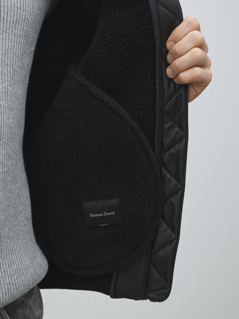 Мужская дубленка  MAISON DAVID, Артикул CONAN_SDF-WL, черный | 5005439. Ракурс 6
