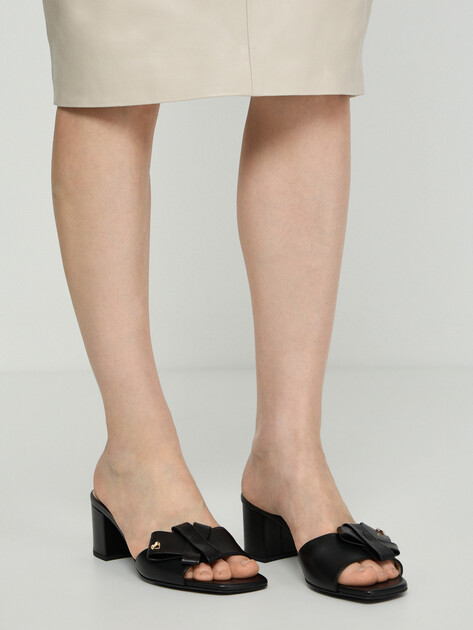 Женские мюли LOVE MOSCHINO LOVY BOW, Артикул JA28115G, черный | 5005944. Ракурс 7