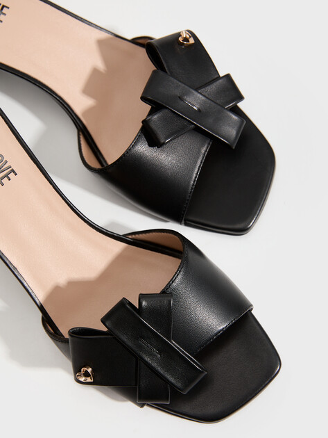 Женские мюли LOVE MOSCHINO LOVY BOW, Артикул JA28115G, черный | 5005944. Ракурс 3