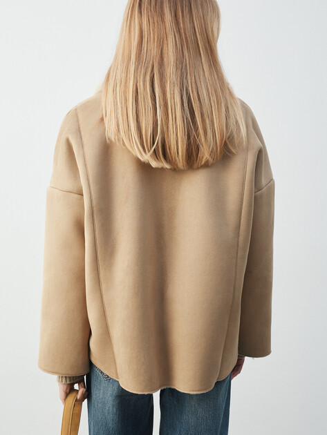 Женская дубленка  MAISON DAVID, Артикул ODRI_SDF_WS, темно-бежевый | 5006083. Ракурс 4