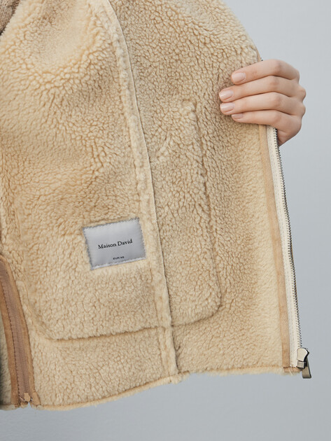 Женская дубленка  MAISON DAVID, Артикул ODRI_SDF_WS, темно-бежевый | 5006083. Ракурс 6