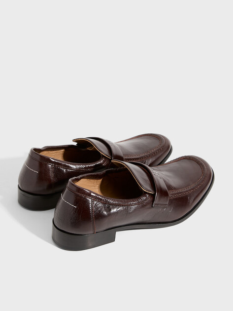 Женские лоферы MM6 MAISON MARGIELA, Артикул S66WR0034, темно-коричневый | 5008840. Ракурс 4