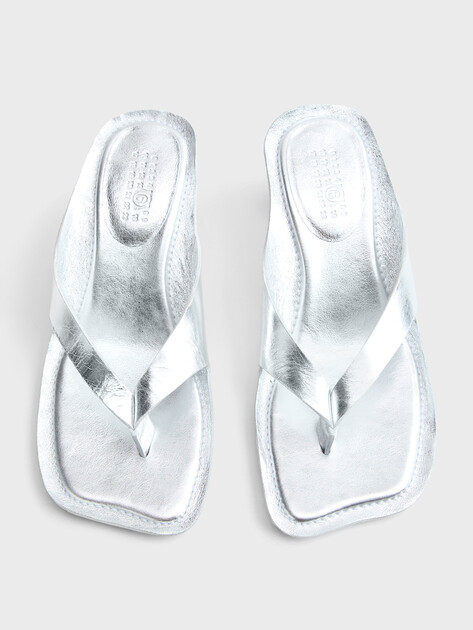 Женские мюли MM6 MAISON MARGIELA, Артикул S66WP0120, серебряный | 5008856. Ракурс 4