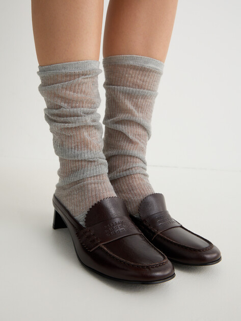 Женские мюли MM6 MAISON MARGIELA, Артикул S66WX0074, темно-коричневый | 5008858. Ракурс 7