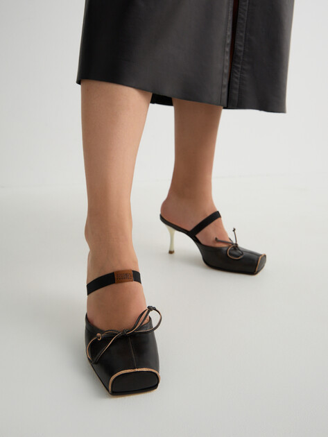 Женские мюли MM6 MAISON MARGIELA, Артикул S66WX0075, темно-коричневый | 5008978. Ракурс 7