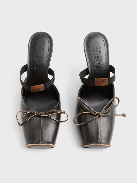 Женские мюли MM6 MAISON MARGIELA, Артикул S66WX0075, темно-коричневый | 5008978. Ракурс 4