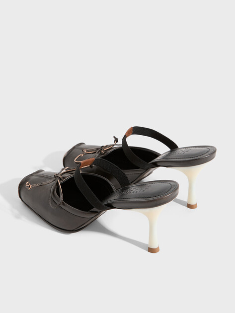 Женские мюли MM6 MAISON MARGIELA, Артикул S66WX0075, темно-коричневый | 5008978. Ракурс 5