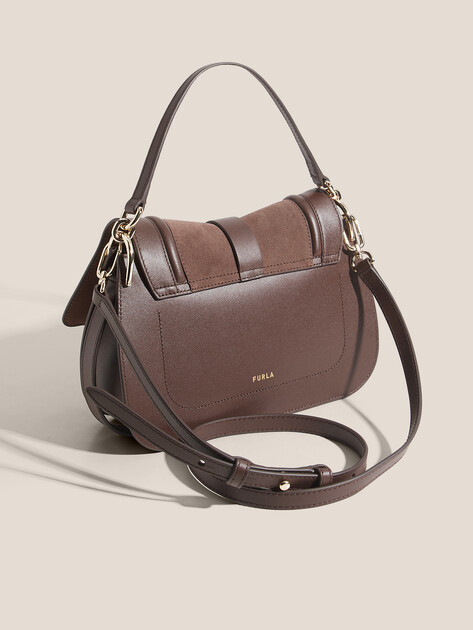 Женская сумка  FURLA, Артикул FURLA FLOW M TOP HANDLE, темно-коричневый | 5009871. Ракурс 3