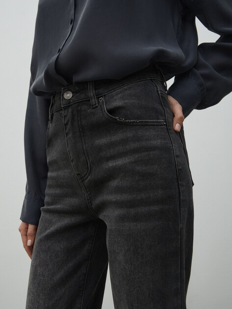 Женские широкие джинсы MAISON DAVID, Артикул SH-14, серый | 5010628. Ракурс 3 Женские широкие джинсы MAISON DAVID, Артикул SH-14, серый | 5010628. Ракурс 3