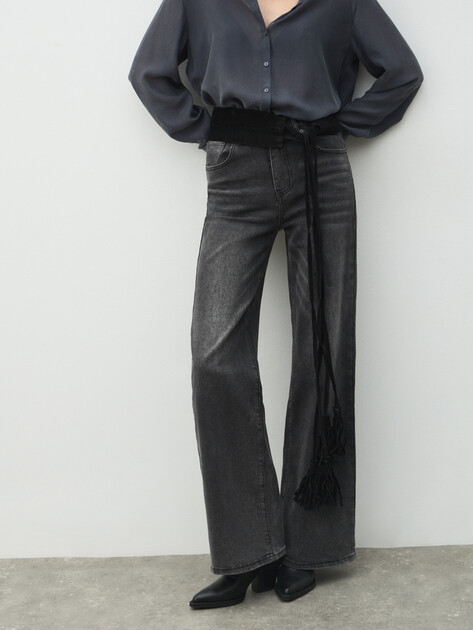 Женские широкие джинсы MAISON DAVID, Артикул SH-14, серый | 5010628. Ракурс 5 Женские широкие джинсы MAISON DAVID, Артикул SH-14, серый | 5010628. Ракурс 5