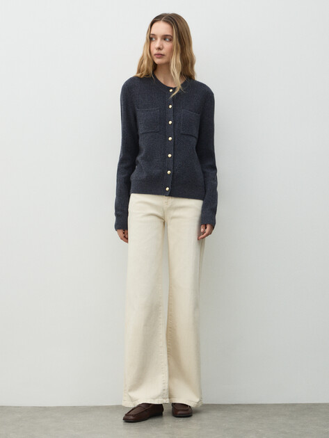 Женские широкие джинсы  MAISON DAVID, Артикул SH-14, молочный | 5010635. Ракурс 2