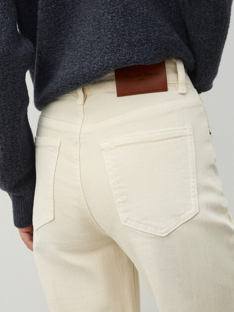 Женские широкие джинсы  MAISON DAVID, Артикул SH-14, молочный | 5010635. Ракурс 3