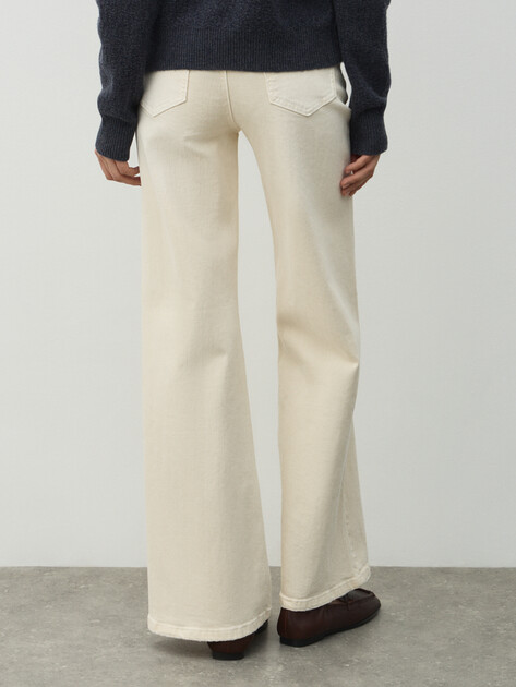 Женские широкие джинсы  MAISON DAVID, Артикул SH-14, молочный | 5010635. Ракурс 4
