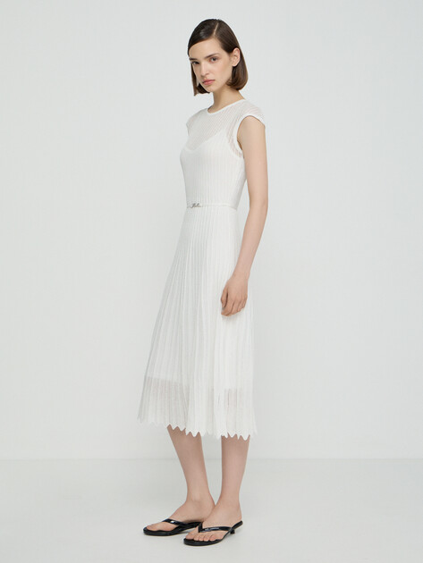Женское платье KARL LAGERFELD knit day dress, Артикул B2W13006, белый | 5011004. Ракурс 2