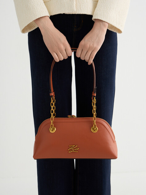 Женская сумка  KARL LAGERFELD k/autograph sm bowling shb, Артикул B2W30039, кирпичный | 5012823. Ракурс 5