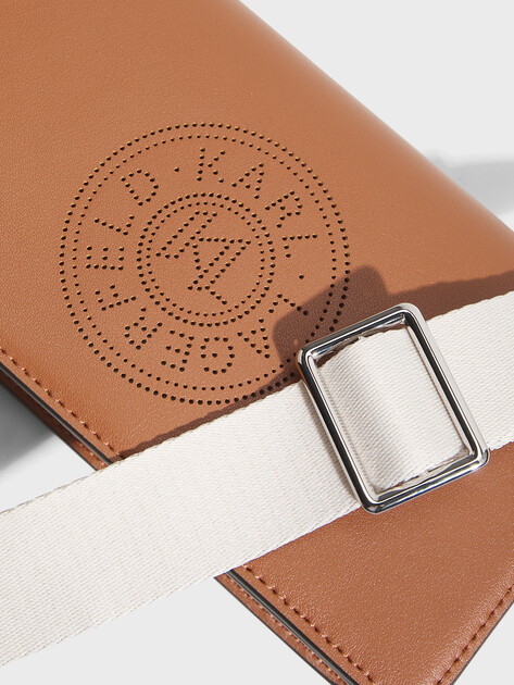 Женская сумка через плечо кросс-боди KARL LAGERFELD k/circle mini flap cb, Артикул B2W30273, светло-коричневый | 5012906. Ракурс 2