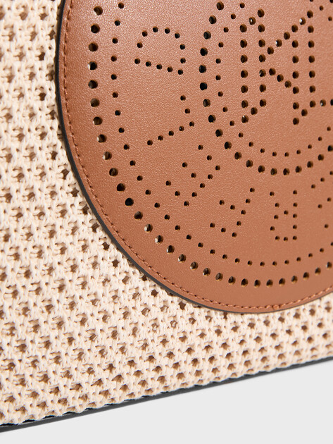 Женский тоут KARL LAGERFELD k/circle sm tote raffia mesh, Артикул B2W30019, светло-бежевый | 5012940. Ракурс 2
