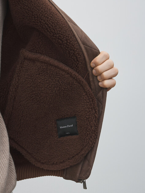 Мужская дубленка  MAISON DAVID, Артикул CONAN_SDF-WL, коричневый | 5012993. Ракурс 6