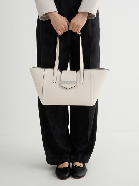 Женский тоут KARL LAGERFELD k/nova sm ew tote, Артикул B2W30108, молочно-белый | 5013521. Ракурс 5