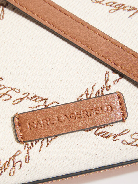 Женский тоут KARL LAGERFELD k/ville sm tote emb canvas, Артикул B2W30248, светло-бежевый | 5013710. Ракурс 2