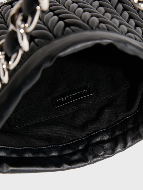 Женская сумка KARL LAGERFELD k/weave md drawstr shb chain, Артикул B2W30033, черный | 5013766. Ракурс 4 Женская сумка KARL LAGERFELD k/weave md drawstr shb chain, Артикул B2W30033, черный | 5013766. Ракурс 4