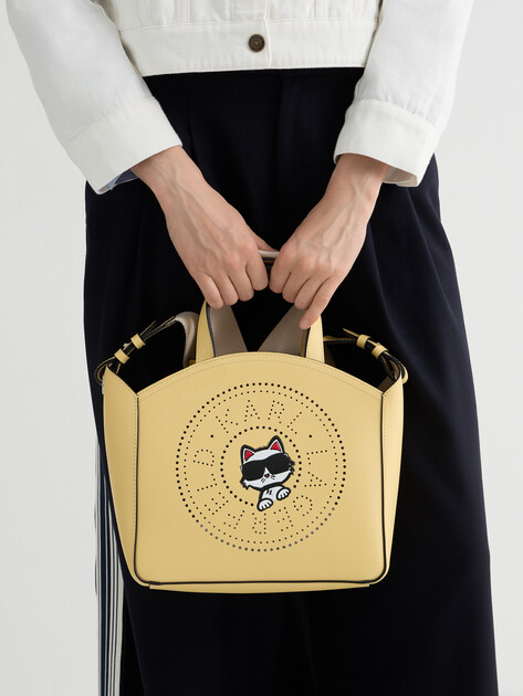 Женский тоут KARL LAGERFELD ikon circle choupette sm tote, Артикул B2W30221, бледно-желтый | 5013824. Ракурс 5