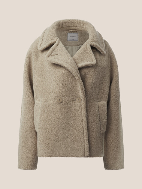 Женское полупальто тедди MAISON DAVID, Артикул KIRA_TEDDY 05, серо-бежевый | 5016274. Ракурс 7