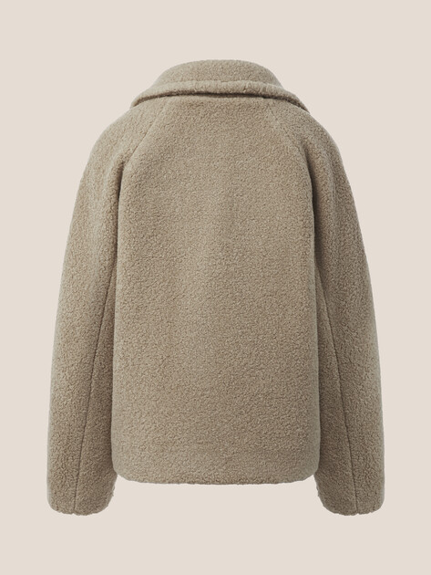 Женское полупальто тедди MAISON DAVID, Артикул KIRA_TEDDY 05, серо-бежевый | 5016274. Ракурс 8
