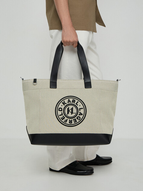 Мужской шоппер KARL LAGERFELD k/nautical tote, Артикул B2M30195, молочно-бежевый | 5016900. Ракурс 5