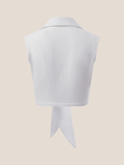 Топ из муслина MAISON DAVID, Артикул BLN928-1, белый | 5016935. Ракурс 7