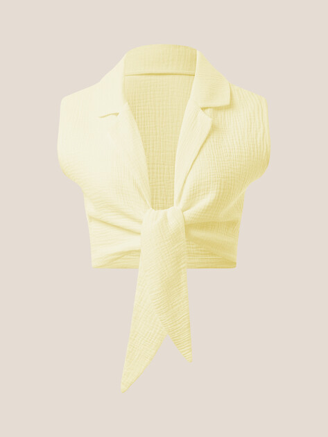 Топ из муслина MAISON DAVID, Артикул BLN928-1, сливочный | 5016972. Ракурс 6