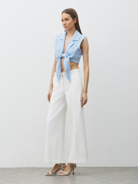 Топ из муслина MAISON DAVID, Артикул BLN928-1, голубой | 5016990. Ракурс 2