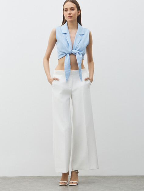 Топ из муслина MAISON DAVID, Артикул BLN928-1, голубой | 5016990. Ракурс 5