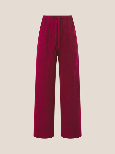 Женские широкие брюки из муслина MAISON DAVID, Артикул BLN920, вишневый | 5017078. Ракурс 6 Женские широкие брюки из муслина MAISON DAVID, Артикул BLN920, вишневый | 5017078. Ракурс 6