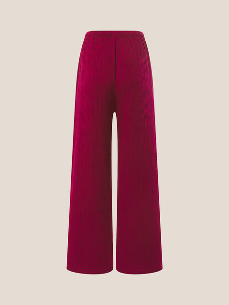 Женские широкие брюки из муслина MAISON DAVID, Артикул BLN920, вишневый | 5017078. Ракурс 7 Женские широкие брюки из муслина MAISON DAVID, Артикул BLN920, вишневый | 5017078. Ракурс 7
