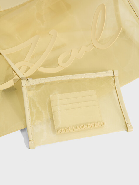 Пляжная сумка  KARL LAGERFELD k/signature mesh shopper, Артикул B2W46070, бледно-желтый | 5017290. Ракурс 2