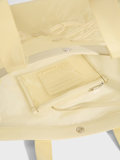 Пляжная сумка  KARL LAGERFELD k/signature mesh shopper, Артикул B2W46070, бледно-желтый | 5017290. Ракурс 4