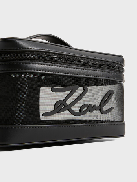 Женская косметичка KARL LAGERFELD k/signature mesh vanity case, Артикул B2W46077, черный | 5017431. Ракурс 2