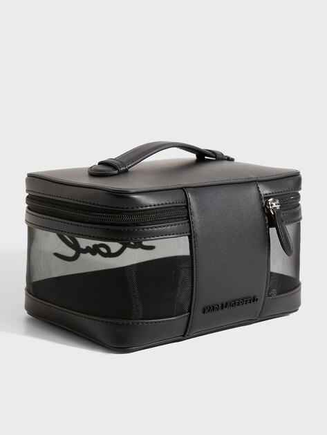 Женская косметичка KARL LAGERFELD k/signature mesh vanity case, Артикул B2W46077, черный | 5017431. Ракурс 3