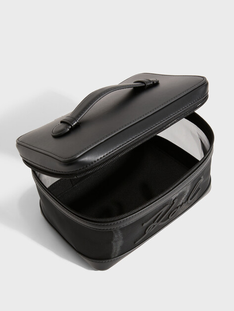 Женская косметичка KARL LAGERFELD k/signature mesh vanity case, Артикул B2W46077, черный | 5017431. Ракурс 4