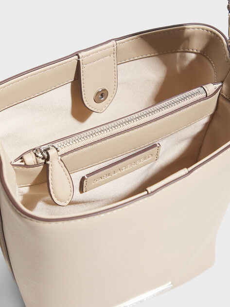Женская сумка  KARL LAGERFELD ikon smooth outline sm bucket, Артикул B2W30244, светло-бежевый | 5020475. Ракурс 4