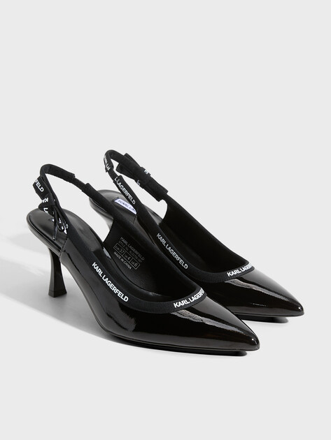 Женские туфли с открытой пяткой (слинг-бэк) KARL LAGERFELD, Артикул KL32706(K), черный | 5023048. Ракурс 2