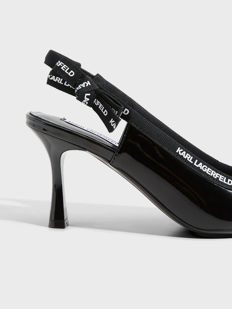 Женские туфли с открытой пяткой (слинг-бэк) KARL LAGERFELD, Артикул KL32706(K), черный | 5023048. Ракурс 3