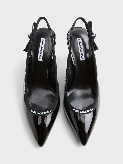 Женские туфли с открытой пяткой (слинг-бэк) KARL LAGERFELD, Артикул KL32706(K), черный | 5023048. Ракурс 4