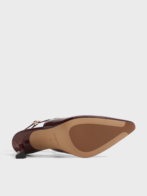 Женские туфли с открытой пяткой (слинг-бэк) TENDANCE, Артикул PZ595D-5, винный | 5028045. Ракурс 6