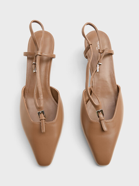 Женские туфли с открытой пяткой (слинг-бэк) TENDANCE, Артикул LH6238-1, приглушенно-коричневый | 5032157. Ракурс 4