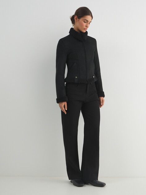 Женская дубленка  LUMIQUE, Артикул LUM W25-009F_WS, черный | 5033096. Ракурс 2